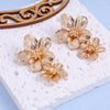 Double Golden Flower Earrings