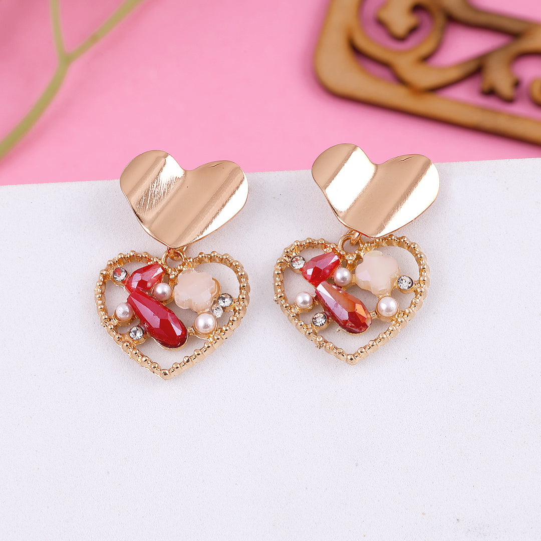 Rhinestone Heart Earrings