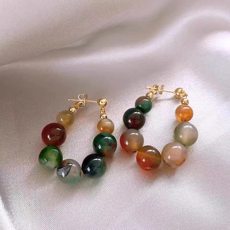 Colourful Round Beaded Earring