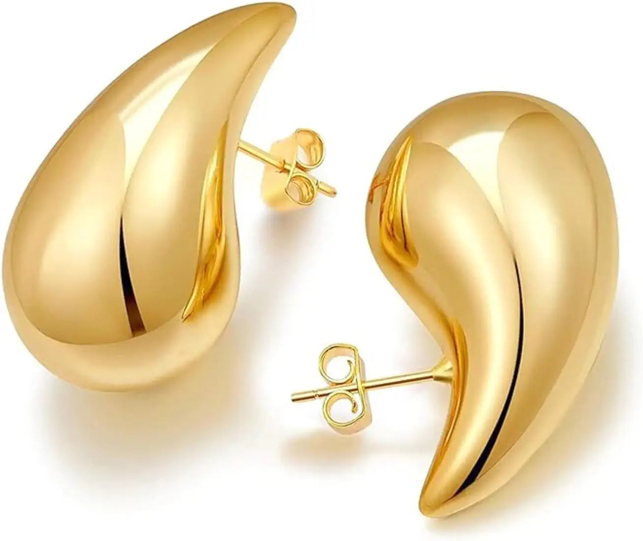 Gold water drop earring