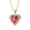 Angel Wings Wrapped Red Heart Zircon Pendant