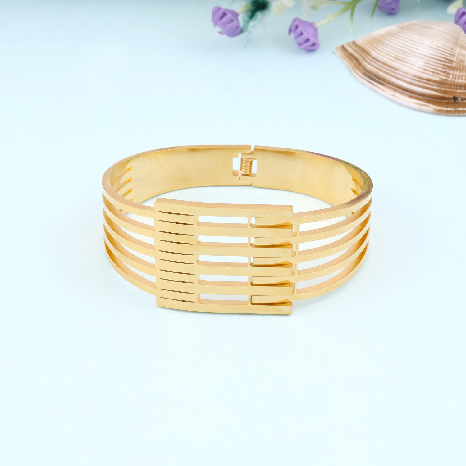 Golden Cuff Bangle Bracelet