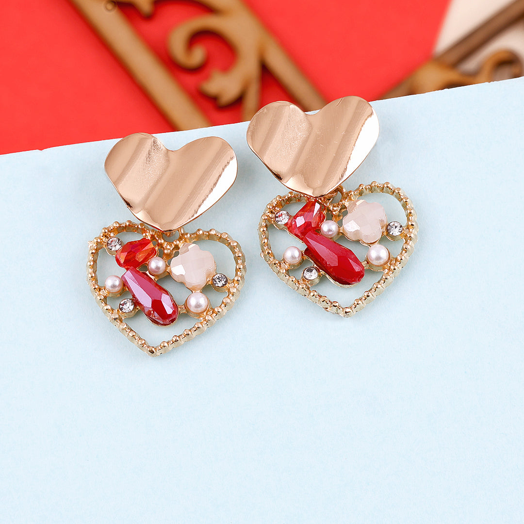 Rhinestone Heart Earrings