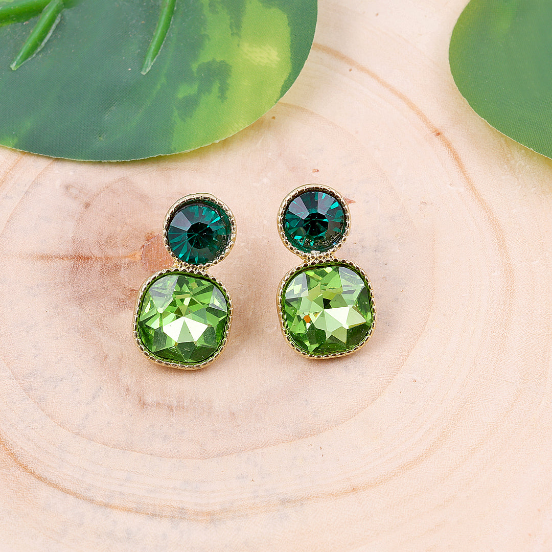 Crystal Green Drop Earrings