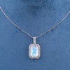 White Crystal Square Necklace