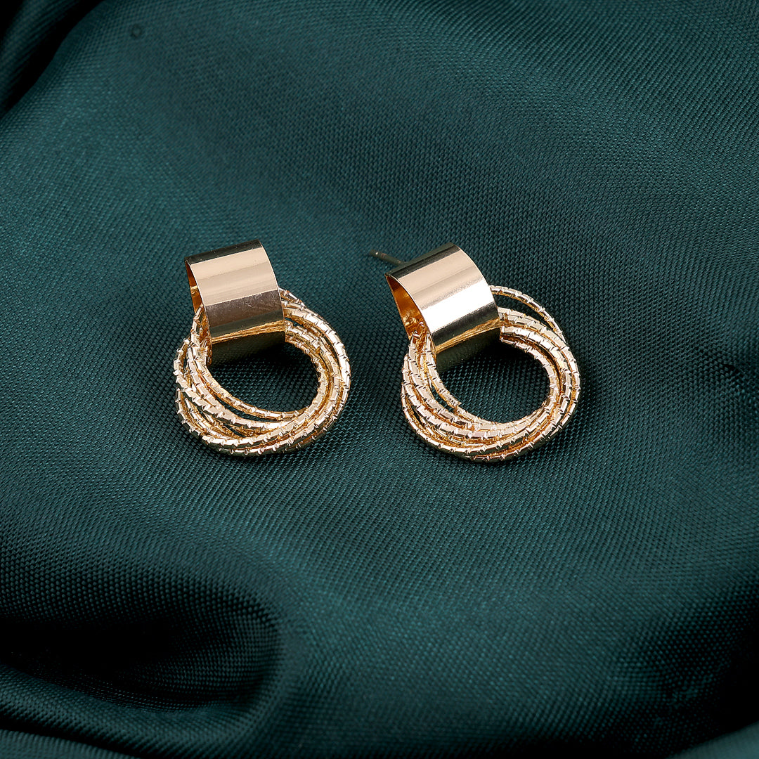 Gold Overlapping Hoop Earrings