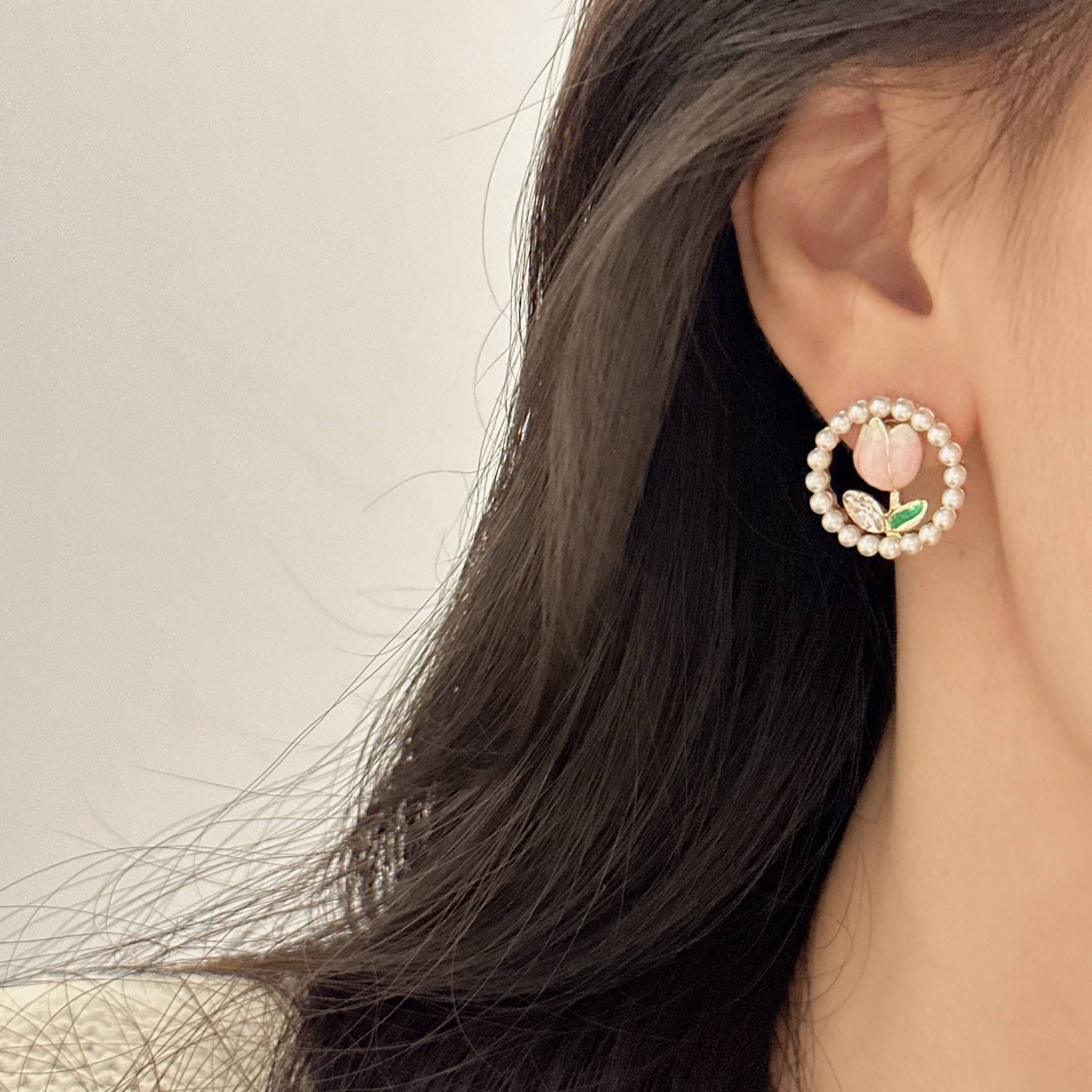 Lotus Shaped Circle Earring