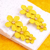 Tripal Yellow Flower Tassel Earrings