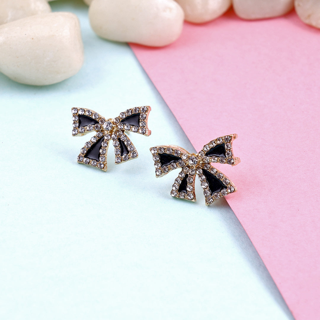 Cute Rhinestone Bowknot Stud Earrings