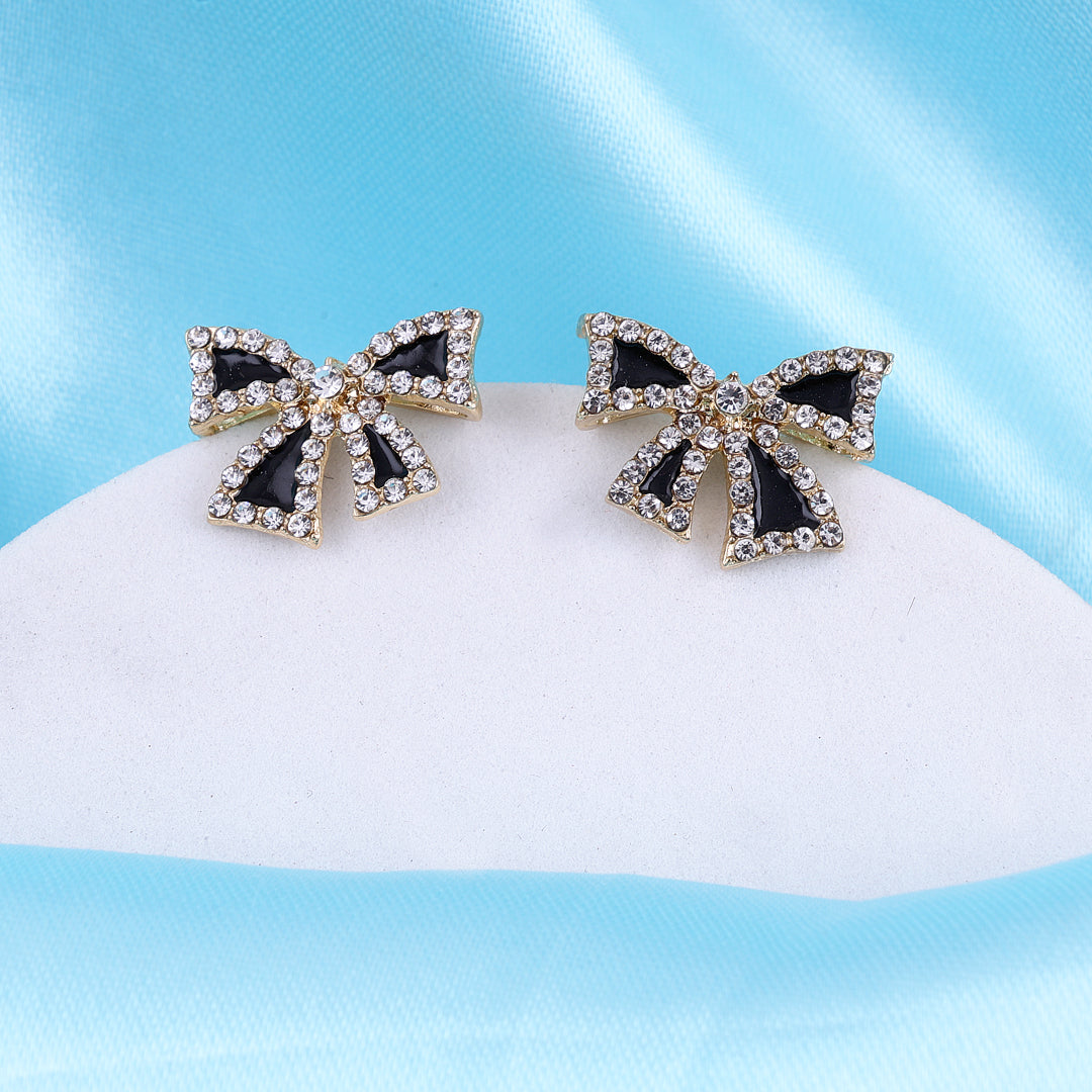 Cute Rhinestone Bowknot Stud Earrings