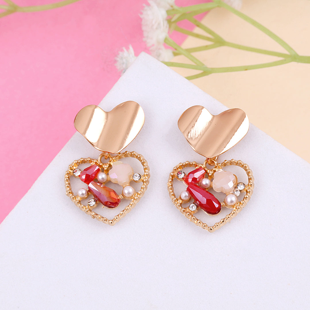 Rhinestone Heart Earrings