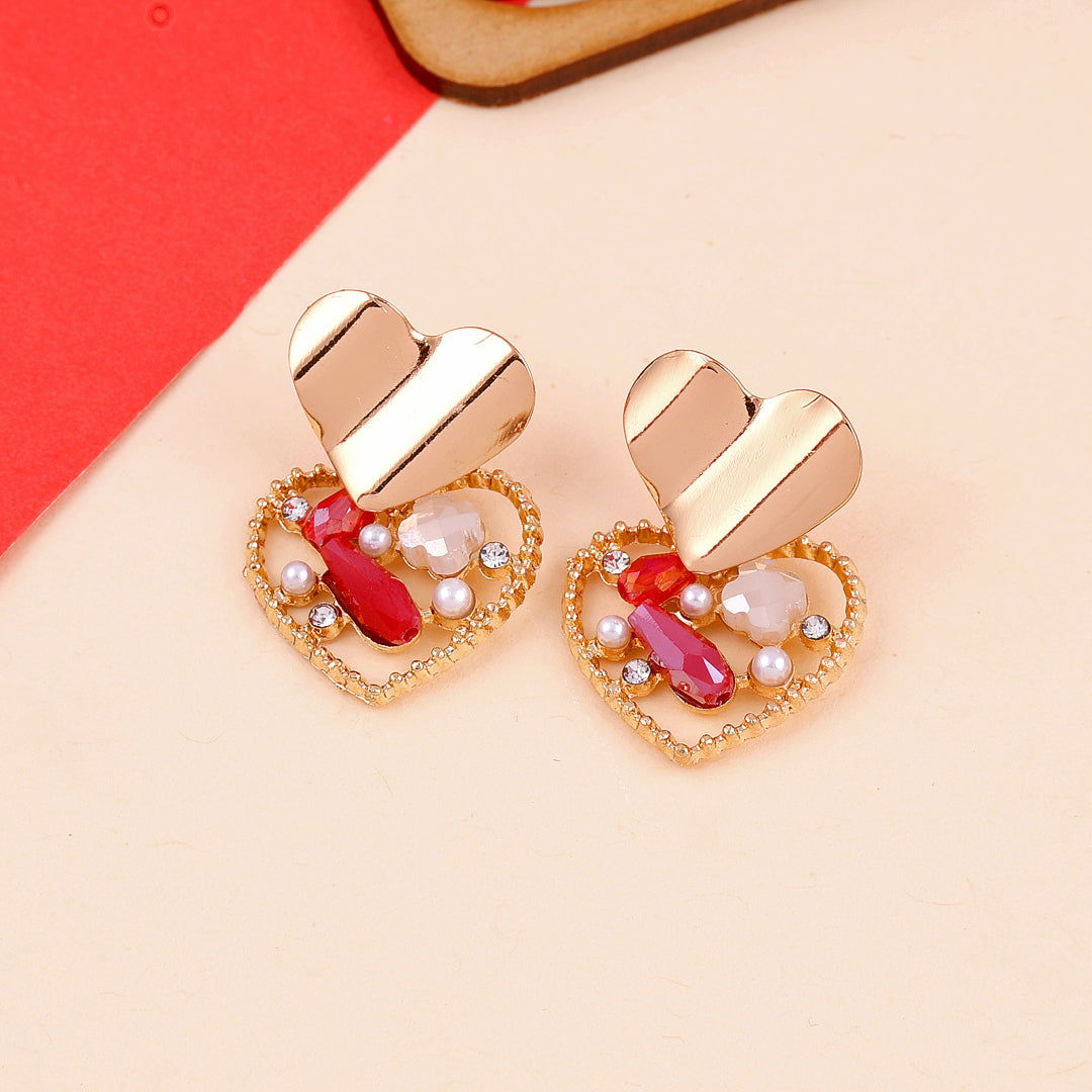 Rhinestone Heart Earrings