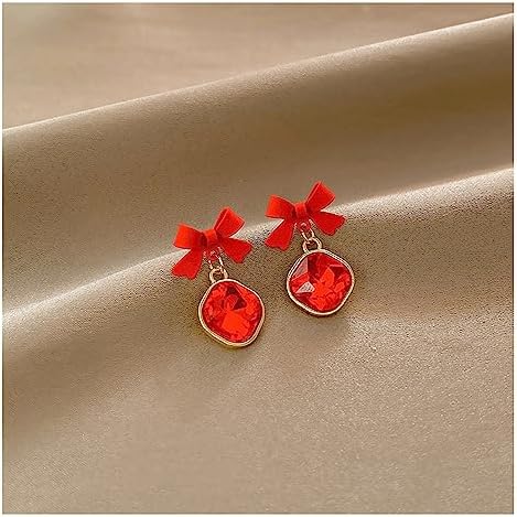 Stylish Red Bow Earring