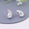 Silver Eye Drop Stud Earrings