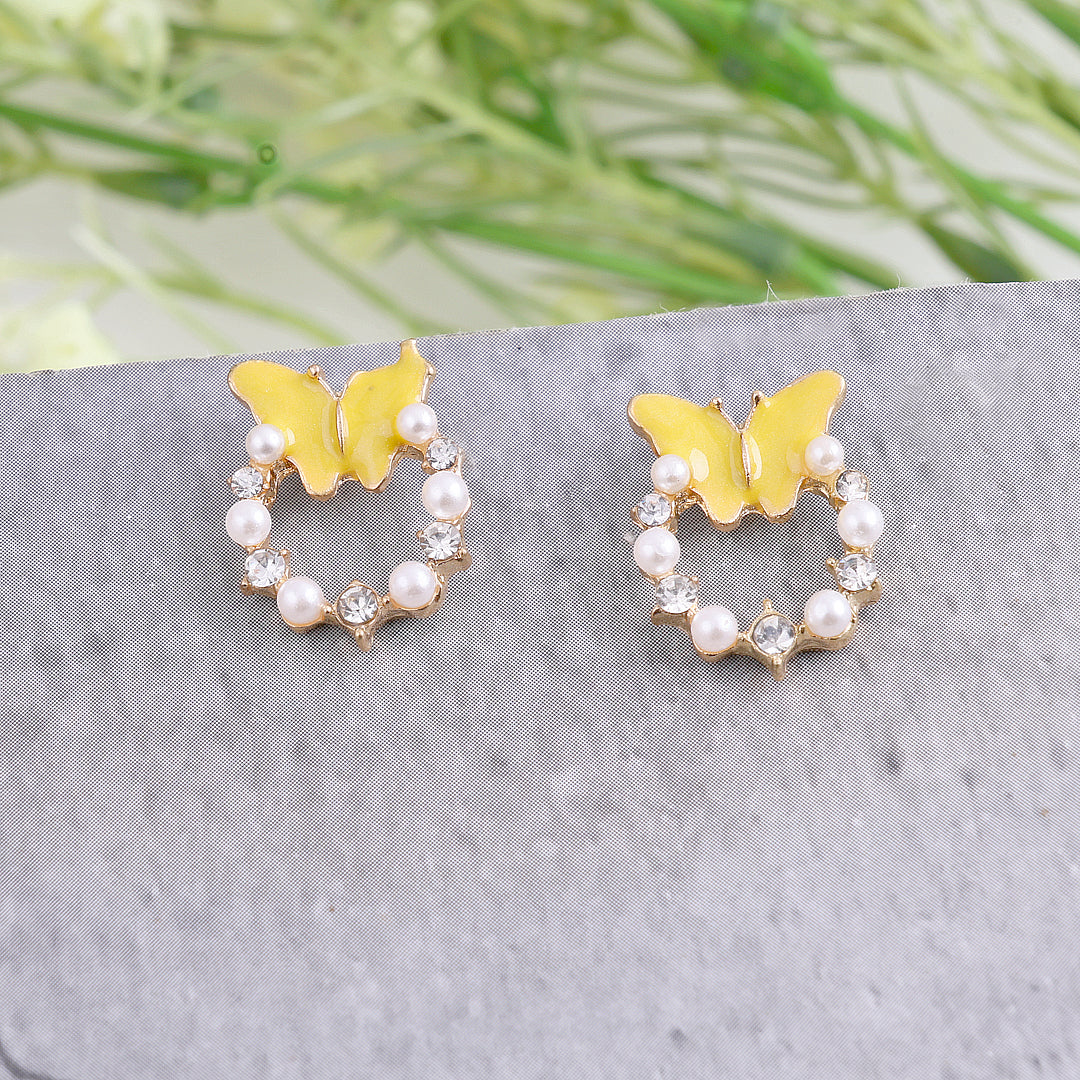 Mini Butterfly Pearl Earrings