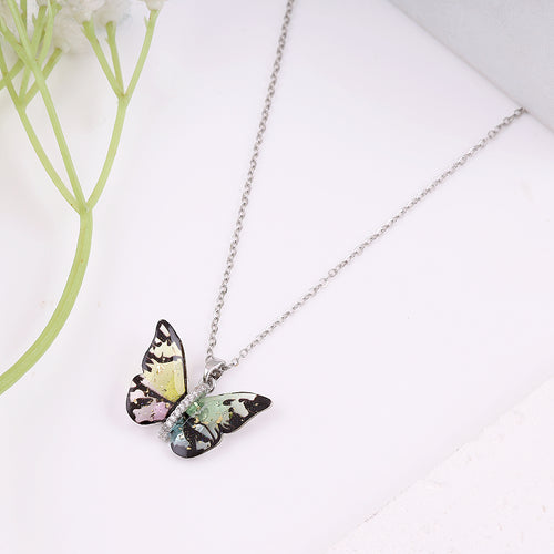 Multi Colour Butterfly Necklace