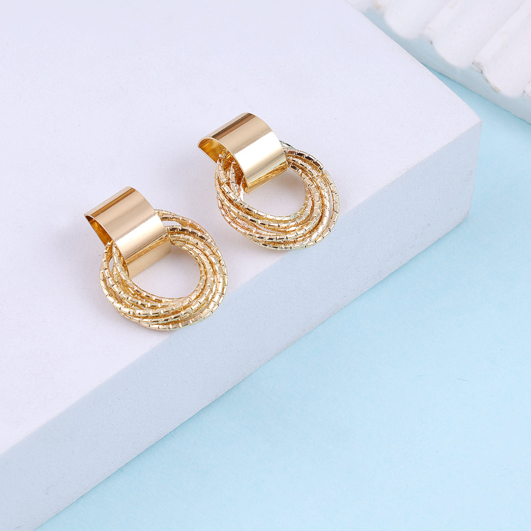 Gold Overlapping Hoop Earrings