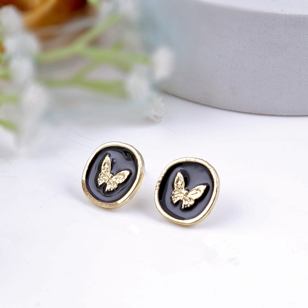 Silver Needle Butterfly Earrings