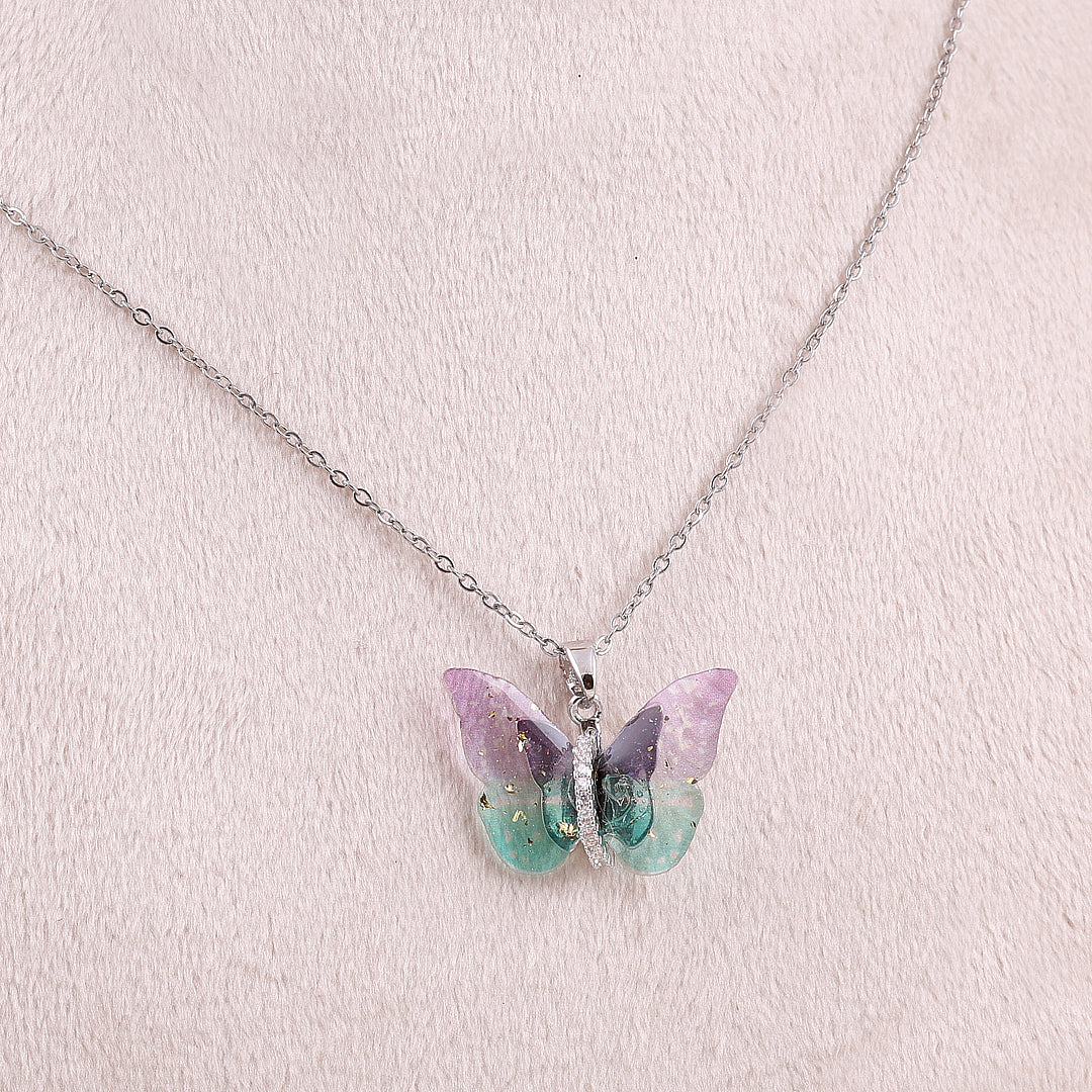 Sparky Butterfly Pendant Necklace