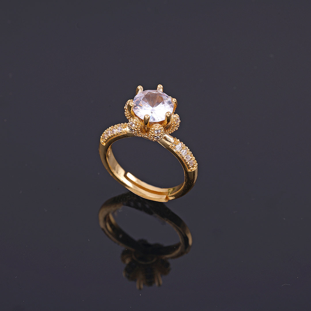 Golden Plated Crystal Ring