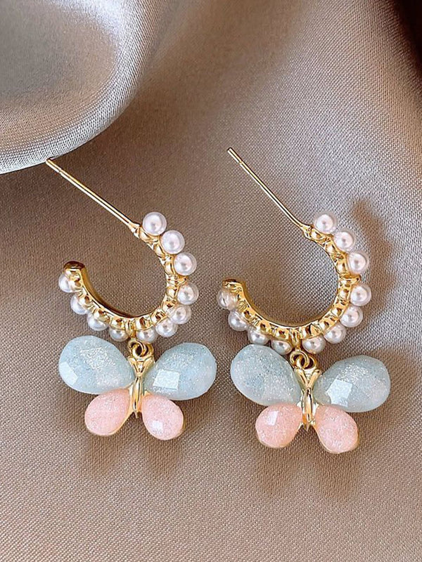 Mini Pearls Butterfly Earring